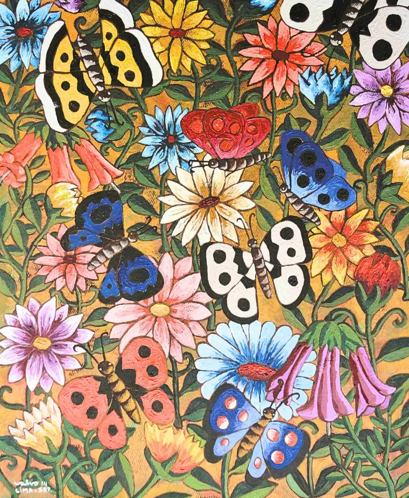 "Jardín en los Andes", pintura, 2014.
