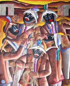 "Negros de Yauyos II", pintura, Víctor Salvo.