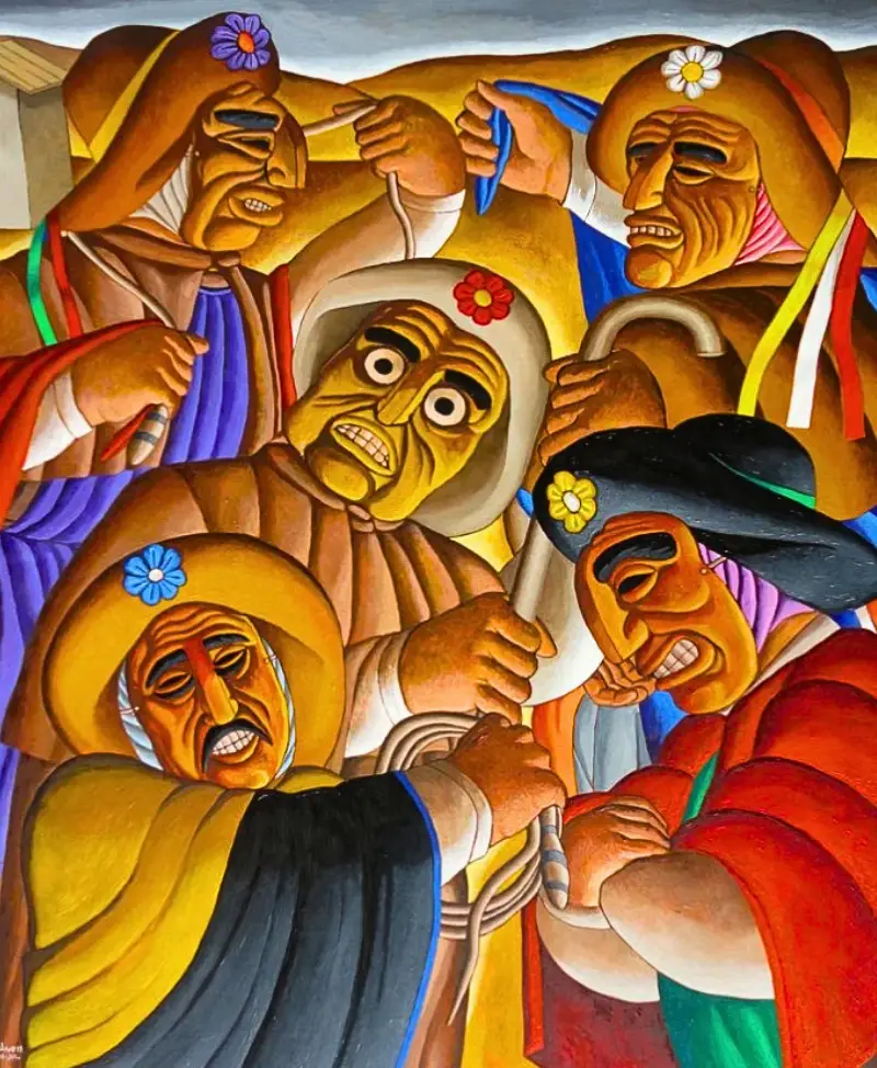 "Huaconada de Mito", pintura de Víctor Salvo.