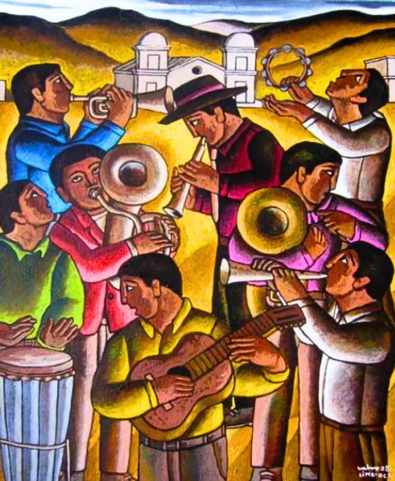 "Músicos", pintura de Víctor Salvo.