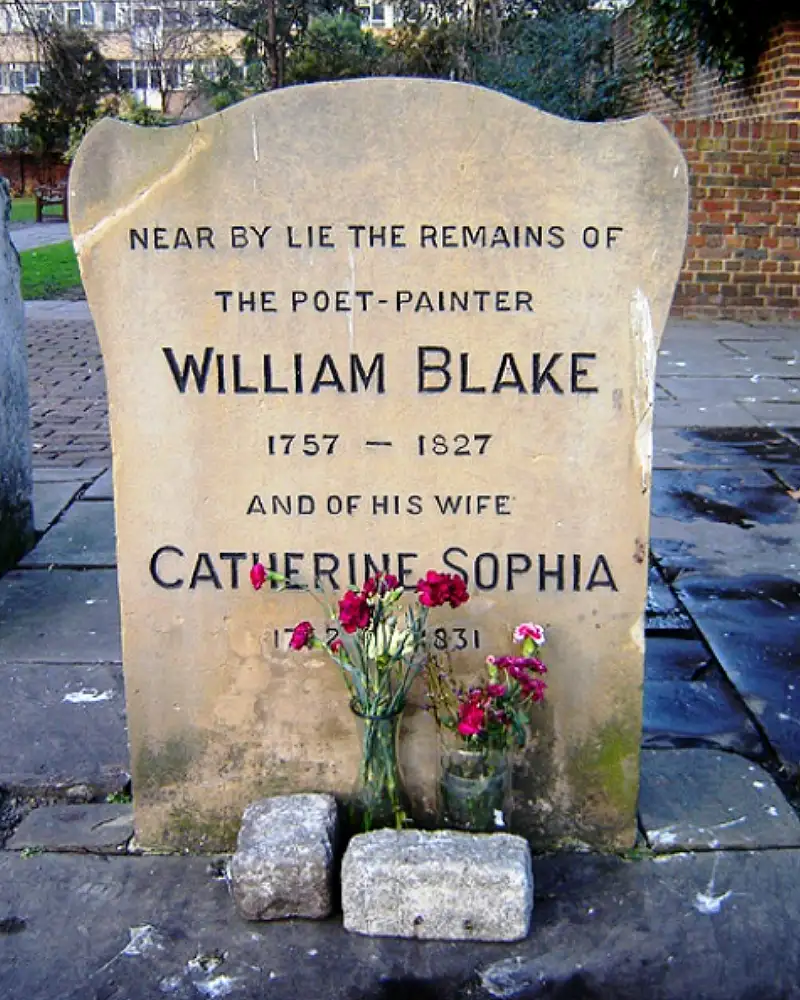 Monumento en memoria de William Blake y su esposa en Bunhill Fields.
